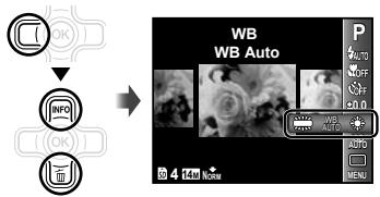 OLYMPUS TG-310 - Select the white balance option in the shooting function menu. - 1
