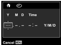 Y M D Time ---- Y/M/D Cancel MENU