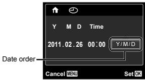 OLYMPUS TG-610 - To select the date display order - 1