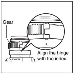OLYMPUS PPO-E03 - Attaching the Gear to the Lens - 2