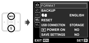 OLYMPUS T-100 - Use to select the _1 (Settings 1) tab and then press . - 1