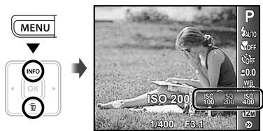 OLYMPUS T-100 - Select the ISO setting option in the shooting function menu. - 1