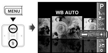 OLYMPUS T-100 - Select the white balance option in the shooting function menu. - 1