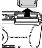 OLYMPUS T-100 - To remove the SD/SDHC memory card - 2