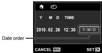 OLYMPUS T-100 - To select the date display order - 1