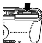 OLYMPUS T-100 - To remove the SD/SDHC memory card - 1