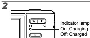 OLYMPUS T-100 - Charging the battery with the supplied USB-AC adapter - 2