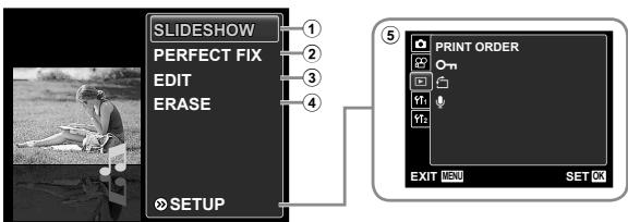 OLYMPUS T-100 - Menus for Playback, Editing, and Printing Functions - 1