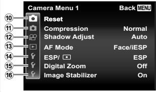 OLYMPUS TG-1 - Menu Index - 3