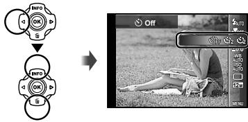OLYMPUS TG-1 - Select the self-timer option in the function menu. - 1