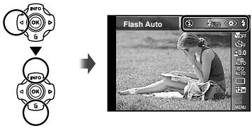 OLYMPUS TG-1 - Select the flash option in the function menu. - 1