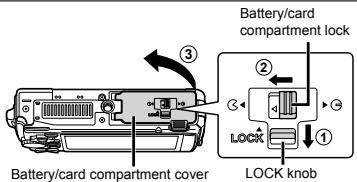 OLYMPUS TG-1 - Inserting the battery and card - 1