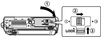 OLYMPUS TG-1 - Inserting the battery and card - 3