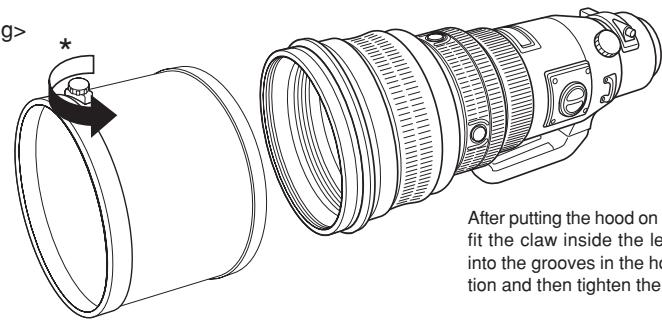 OLYMPUS ZUIKO DIGITAL ED 300MM F2.8 - Attaching the Lens Hood LH-120 - 2