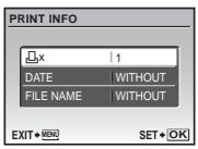 OLYMPUS Μ 850 SW - Setting the number of prints and data to be printed - 1