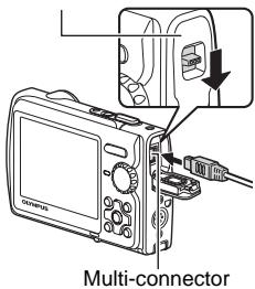 OLYMPUS Μ 850 SW - Connect the multi-connector on the camera to the USB port on the computer using the provided USB cable. - 1