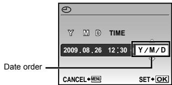 OLYMPUS Μ-550WP - To select the date and time display order - 1