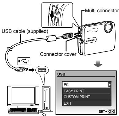 OLYMPUS Μ-550WP - Connect the camera to a computer. - 1