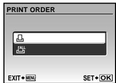 OLYMPUS Μ-550WP - Use 🔒 to select [PRINT ORDER], and press the OK FUNG button. - 1