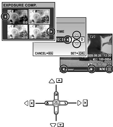 OLYMPUS Μ-550WP - Arrow pad and operation guide - 1