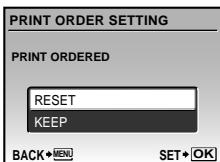 OLYMPUS Μ-550WP - Use 🔒 to select [PRINT ORDER], and press the OK FUNG button. - 5