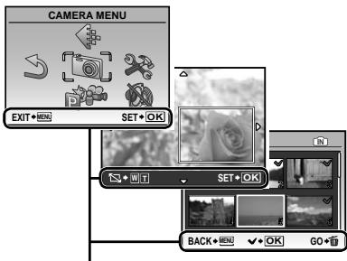 OLYMPUS Μ-550WP - Arrow pad and operation guide - 2