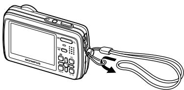 OLYMPUS Μ-550WP - Attaching the camera strap - 1