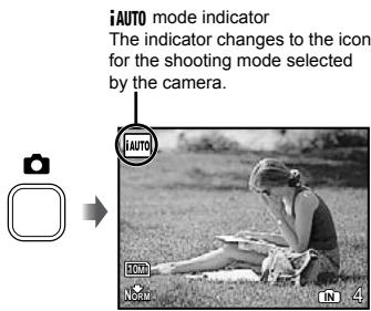 OLYMPUS Μ-550WP - Press the 📄 button a few times to set iAUTO. - 1