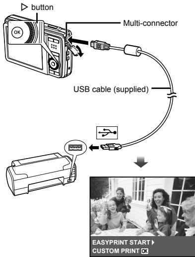 button Multi-connector USB cable (supplied) EASYPRINT START > CUSTOM PRINT C