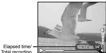 Elapsed time/ Total recording 00:12/00:34