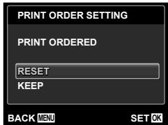 PRINT ORDER SETTING PRINT ORDERED RESET KEEP BACK MENU SET OK