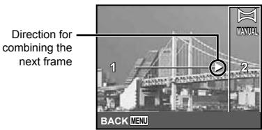 Direction for combining the next frame 1 2 BACK MENU