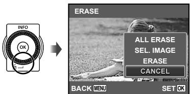 INFO OK ERASE ALL ERASE SEL. IMAGE ERASE CANCEL BACK MENU SET OK