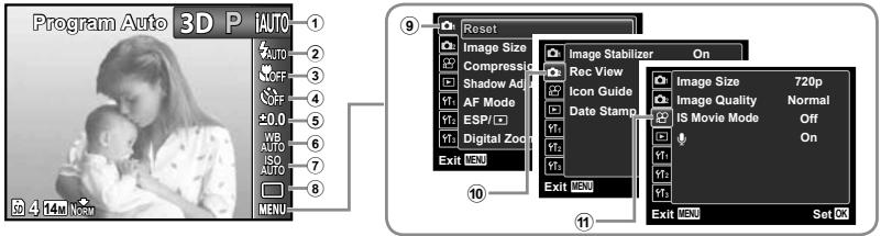 OLYMPUS TG-320 - Menus for Shooting Functions - 1