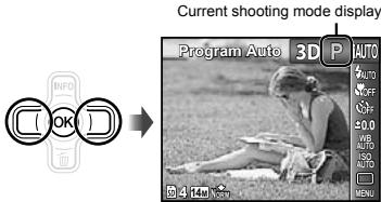 OLYMPUS TG-320 - If P mode is not displayed, press ◀ to display the function menu screen and then set the shooting mode to P. "Using the Menu" (p. 5) - 1