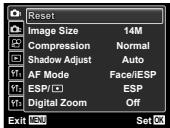 OLYMPUS TG-320 - Press the MENU button. - 1