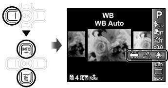 OLYMPUS TG-320 - Select the white balance option in the shooting function menu. - 1