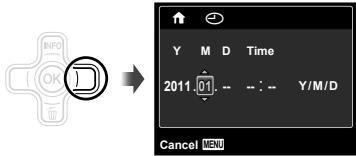 OLYMPUS TG-320 - Press ▷ to save the setting for [Y]. - 1