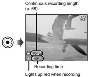OLYMPUS TG-320 - Press the movie record button to start recording. - 1