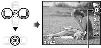 OLYMPUS TG-320 - Use ◀ to select the desired effect and then press the ⏻ button to set. - 1