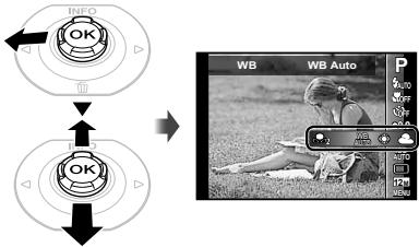 OLYMPUS TG-820 - Select the white balance option in the function menu. - 1