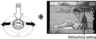 OLYMPUS TG-820 - Use ◀▶ to select the retouching setting, and press the Ⓞ button to set. - 1