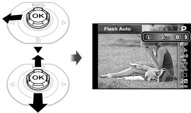 OLYMPUS TG-820 - Select the flash option in the function menu. - 1
