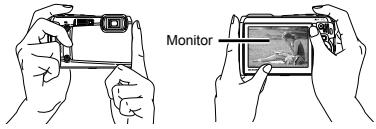 OLYMPUS TG-820 - Hold the camera and compose the shot. - 1