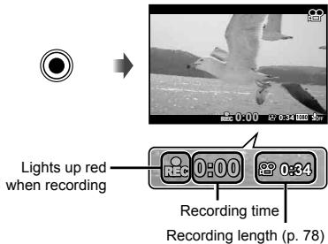 OLYMPUS TG-830 - Press the Ⓞ button to start recording. - 1
