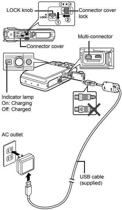 OLYMPUS TG-830 - Charging the battery - 1