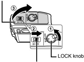 OLYMPUS TG-830 - Follow Steps ①, ② and ③ to open the battery/card cover. - 1