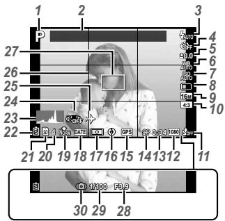 OLYMPUS TG-830 - Shooting screen displays - 1