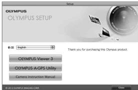 OLYMPUS TG-830 - Insert the supplied CD in a CD-ROM drive. - 2