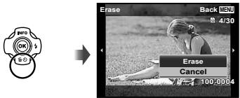 OLYMPUS TG-830 - Display the image you want to erase and press ∇ (☐). - 1
